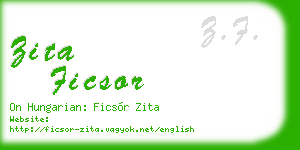zita ficsor business card